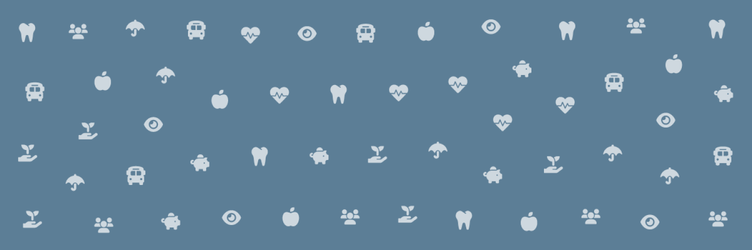 Illustration of general icons on a blue background