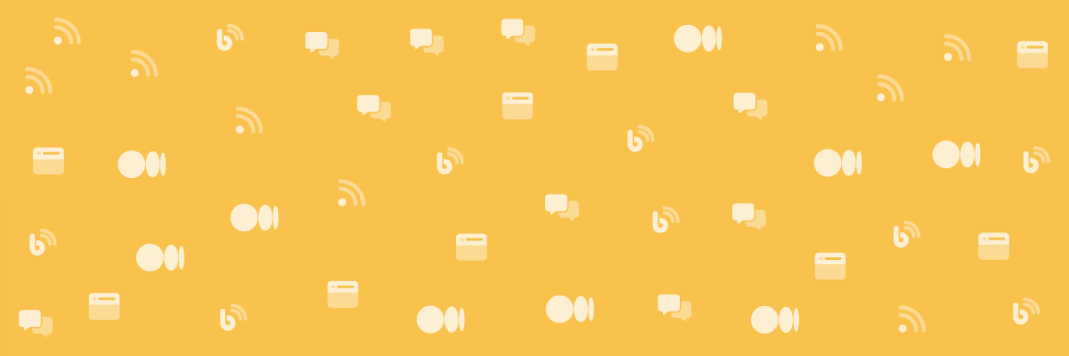 Illustration of blog icons on a yellow background